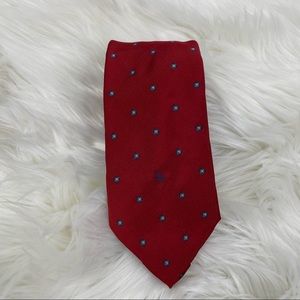 Christian Dior Men’s Embossed Neck Tie Red Blue Polyester Silk Blend
